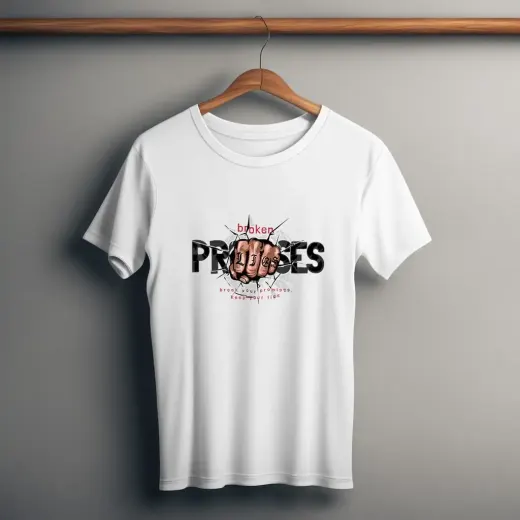 Unisex "Broken Promises" graphic crew-neck t-shirt