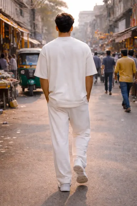 Unisex cream sweatpants displayed on a neutral background