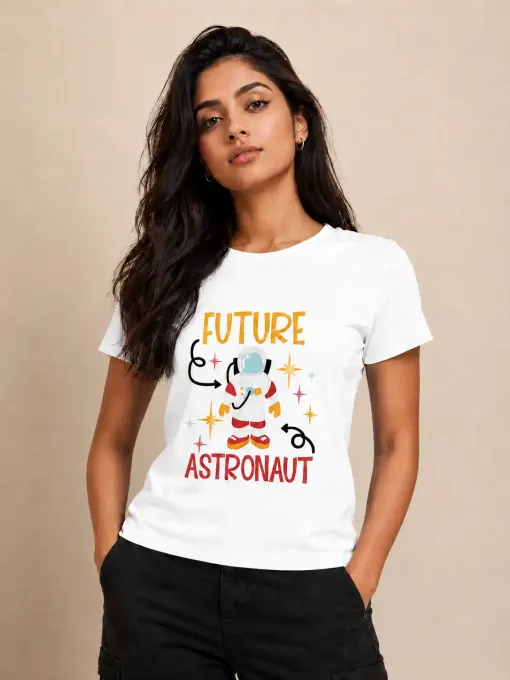 Unisex 'Future Astronaut' graphic crew t-shirt featuring astronaut print on a clean background