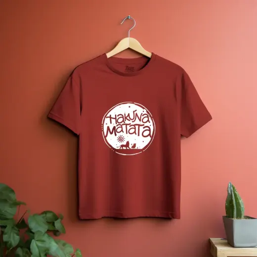 Unisex Hakuna Matata silhouette graphic oversized crew t-shirt in white