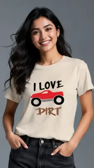 Unisex "I Love Dirt" Monster Truck Graphic T-Shirt