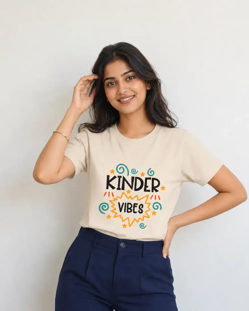 Unisex "Kinder Vibes" Typography T-Shirt