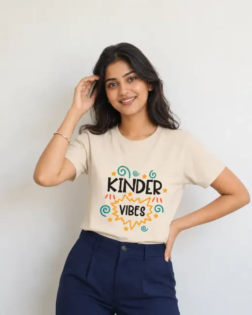 Unisex "Kinder Vibes" Typography T-Shirt