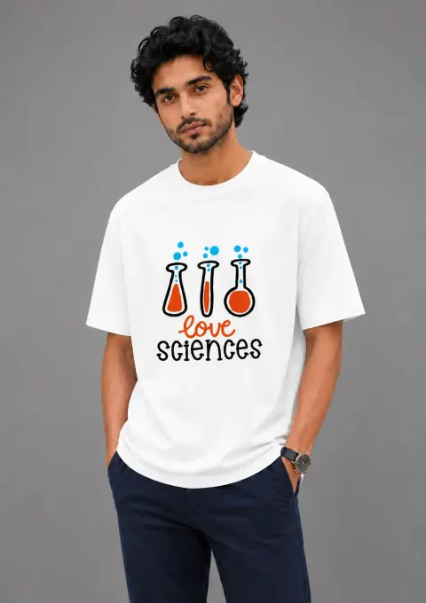 Unisex "Love Sciences" chemistry graphic crew-neck t-shirt
