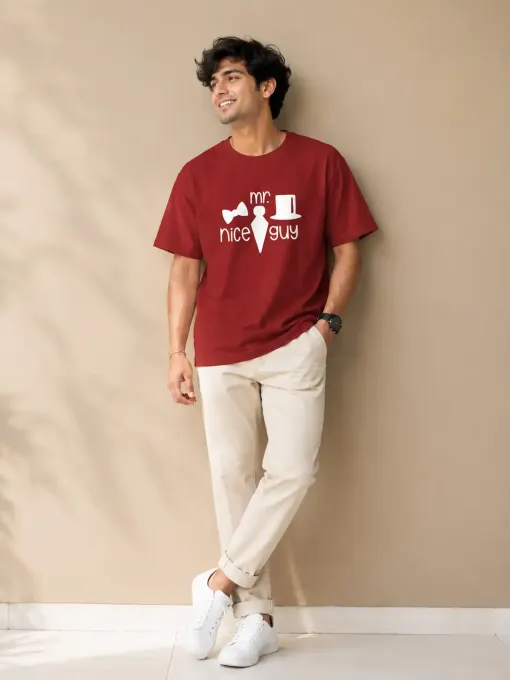 Unisex crew t-shirt with 'Mr. Nice Guy' front graphic