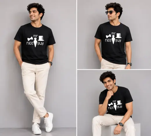 Unisex "Mr. Nice Guy" graphic crew t-shirt, front view