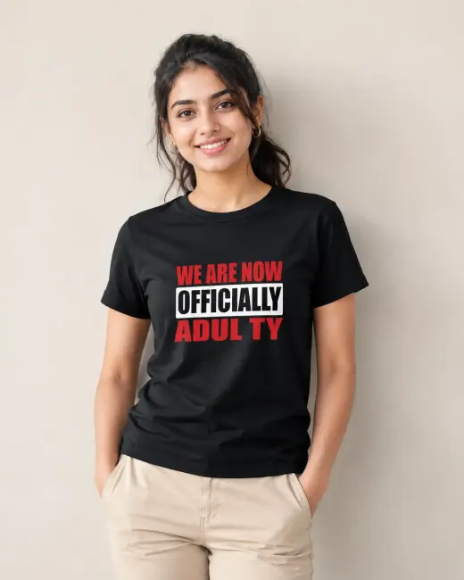 Unisex "Officially Adulty" Typography T-Shirt
