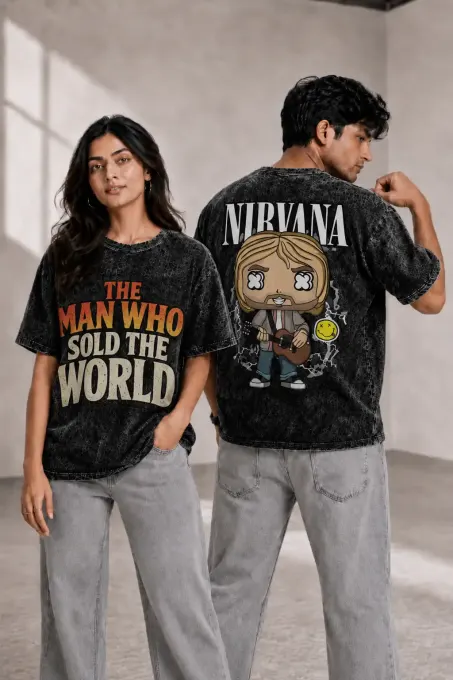 Unisex Oversize Nirvana Acid Washed T-Shirt