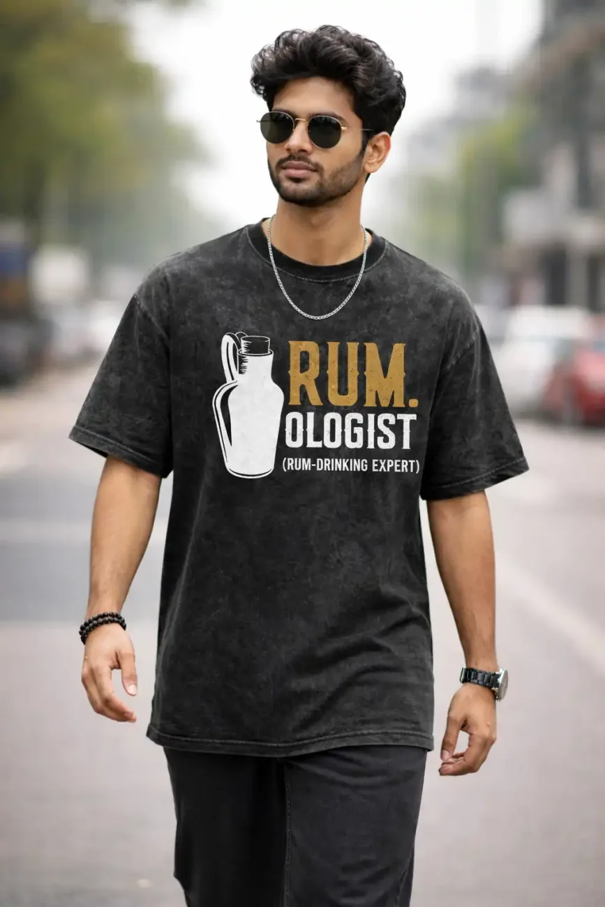 Unisex Oversize Rumologist Acid Washed T-Shirt