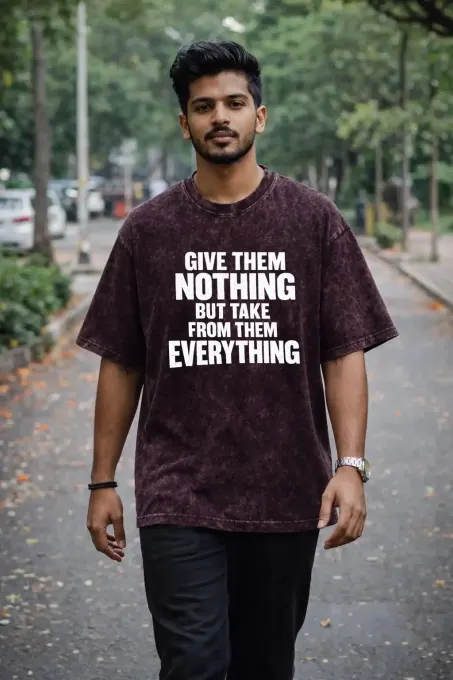 Unisex oversize acid-washed t-shirt with Spartan warrior graphic and relaxed fit