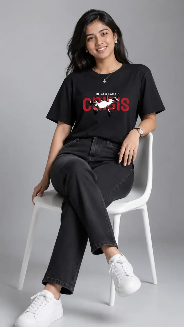 Unisex "Relax & Enjoy Crisis" Graphic T-Shirt