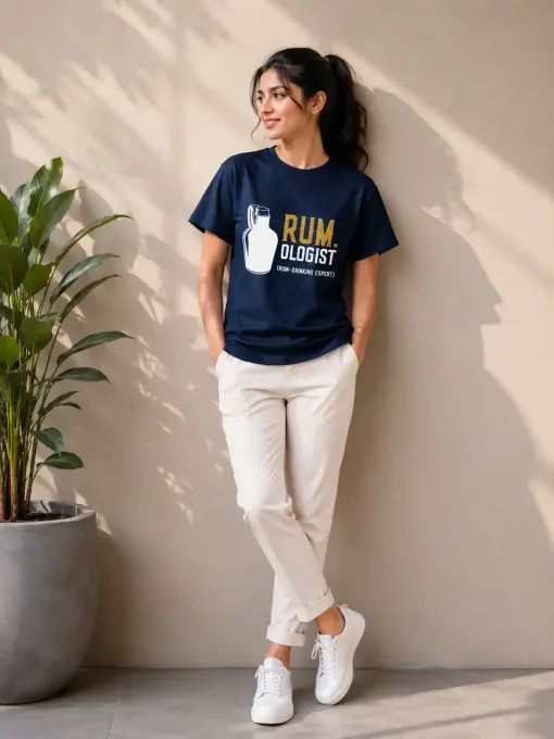 Unisex 'Rumologist' oversized crew-neck graphic t-shirt in premium cotton, front print visible