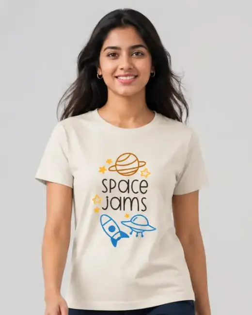 Unisex "Space Jams" cosmic graphic classic crew t-shirt