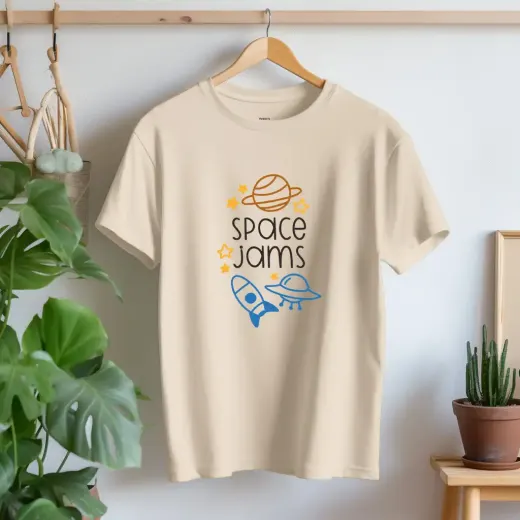 Unisex "Space Jams" classic crew t-shirt with cosmic graphic