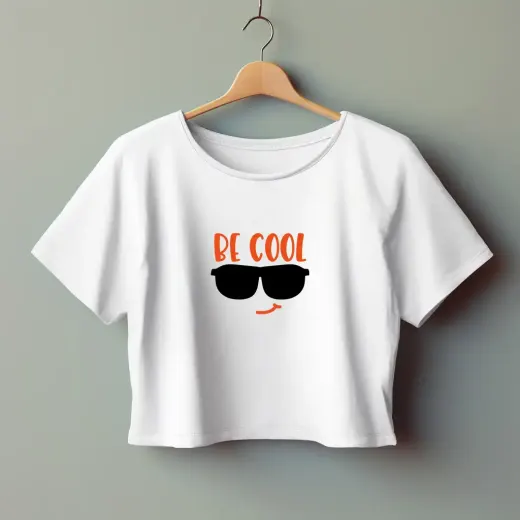 Women's 'Be Cool' premium cotton crop top