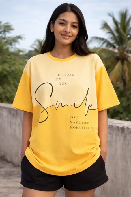 Women's Beautiful Smile Two-Tone AOP T-Shirt