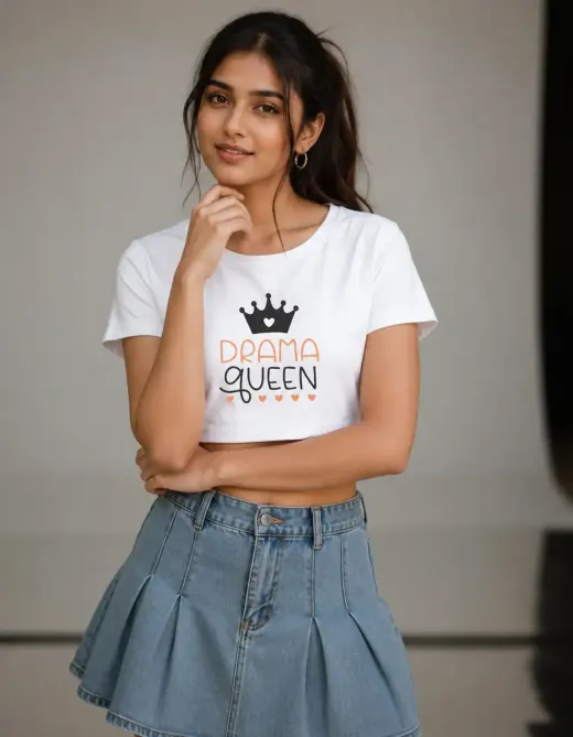 Women's "Drama Queen" Premium Cotton Crop Top