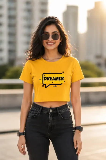 Women's "Dreamer" Premium Cotton Crop Top