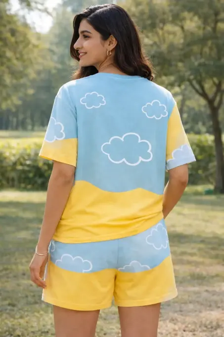 Women's Dreamy Cloud AOP t-shirt with all-over cloud print