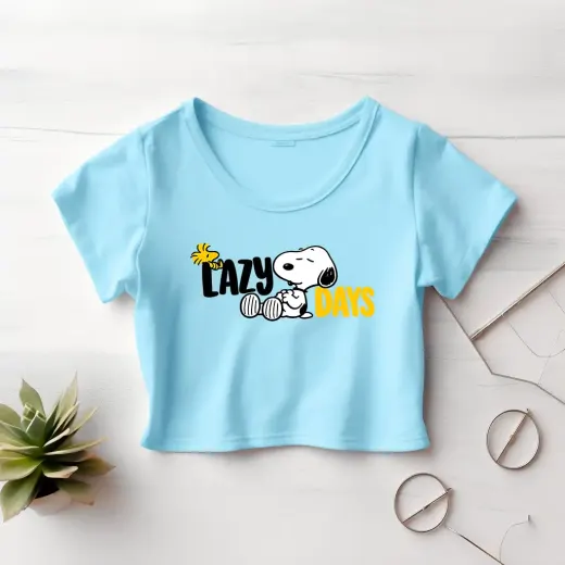 Women's 'Lazy Days' premium cotton crop top — casual streetwear