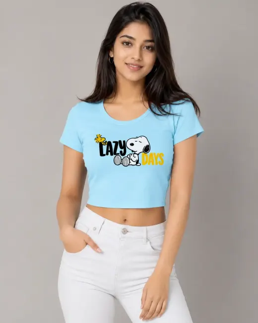 Women's "Lazy Days" Premium Cotton Crop Top